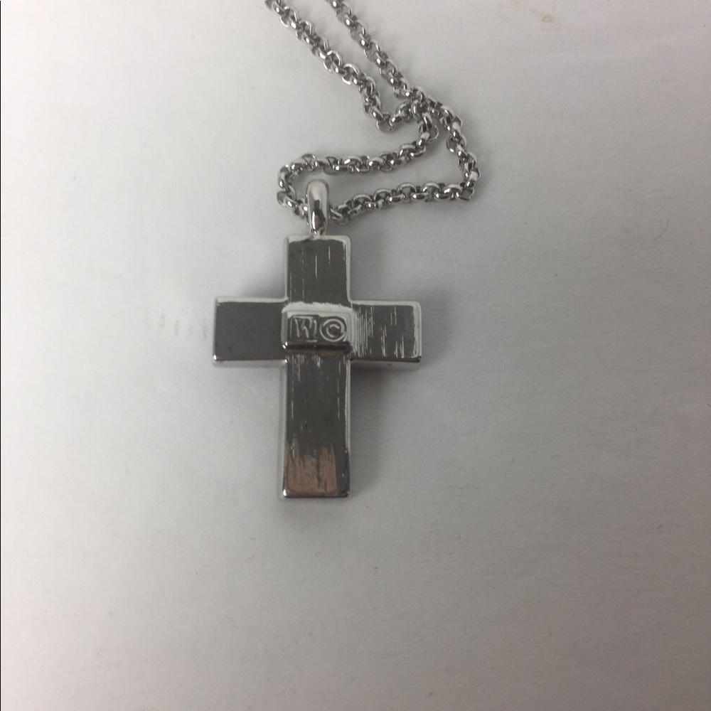 Silver Tone Rhinestone Cross - Picture 5 of 6